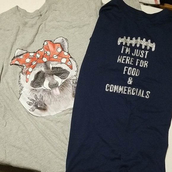Tops - Gray and Navy Graphic T-Shirts